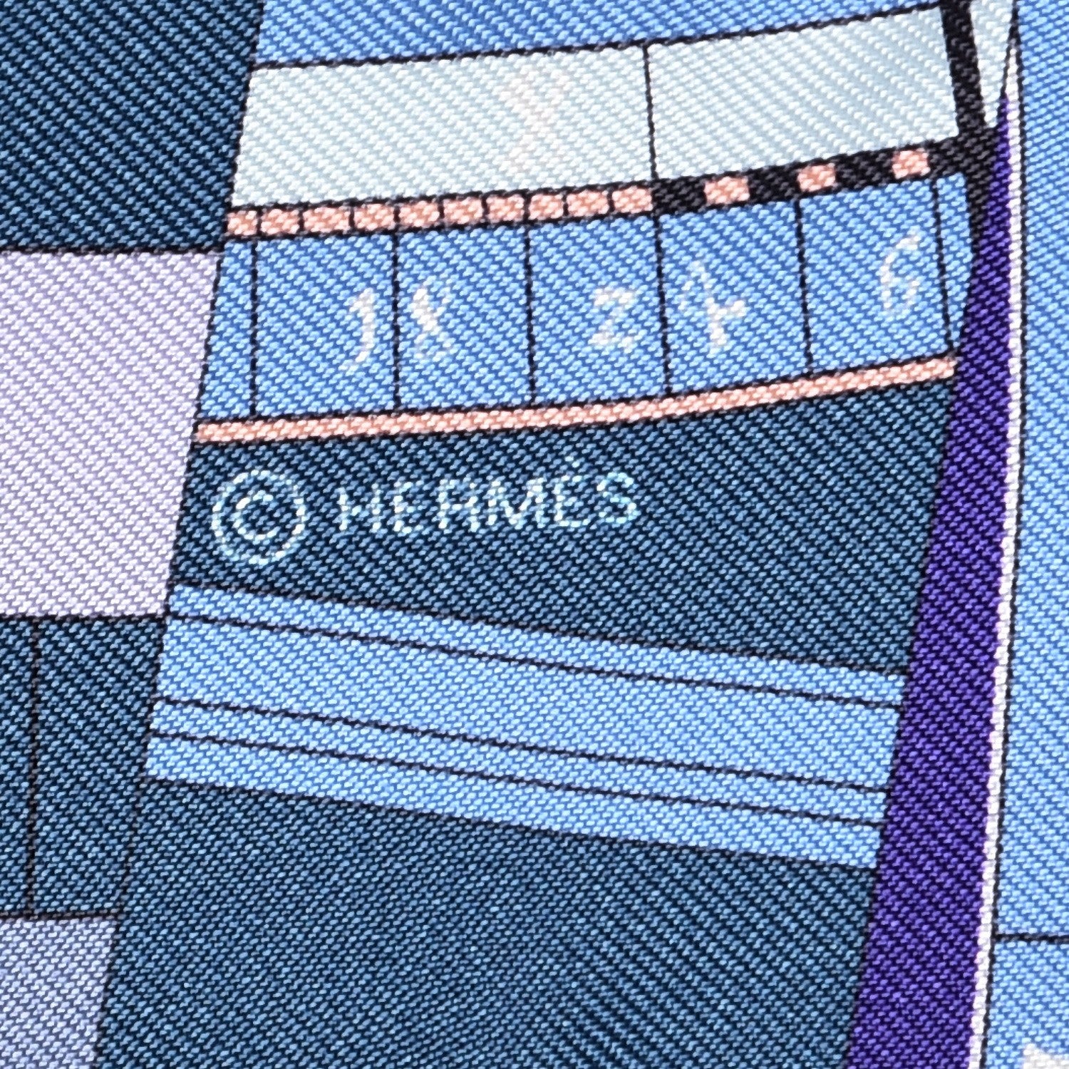 Hermes Silk Astrologie Nouvelle Twilly Ultraviolet Bleu Corail 5 of 5