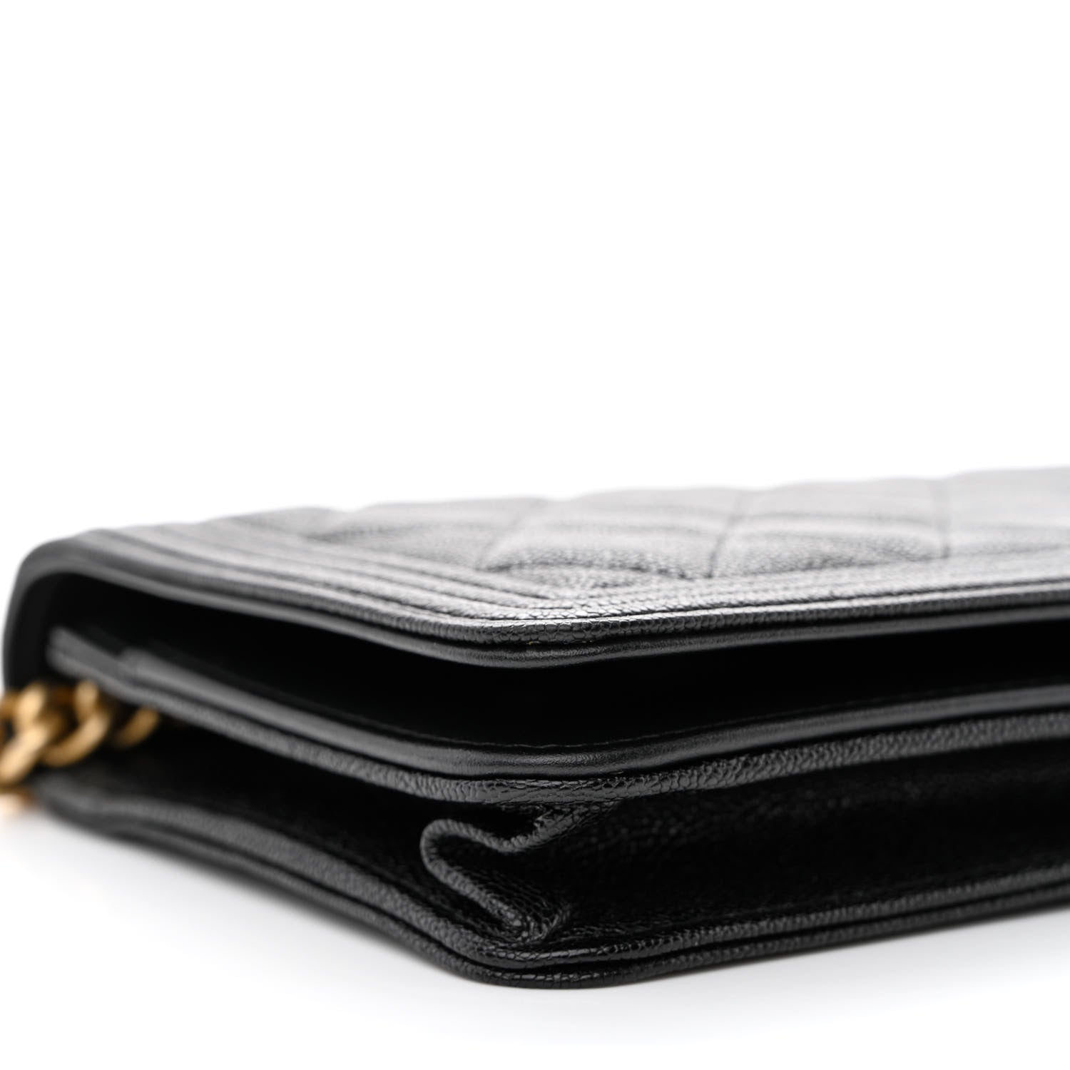 Chanel Caviar Quilted Boy Wallet On Chain WOC Black 10 of 13