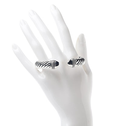 David Yurman Sterling Silver Diamond 10mm Sculpted Cable Bracelet 2 of 4