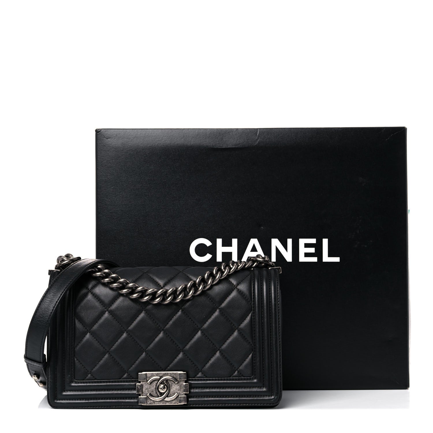 Chanel Calfskin Quilted Medium Boy Flap Black 24 of 24