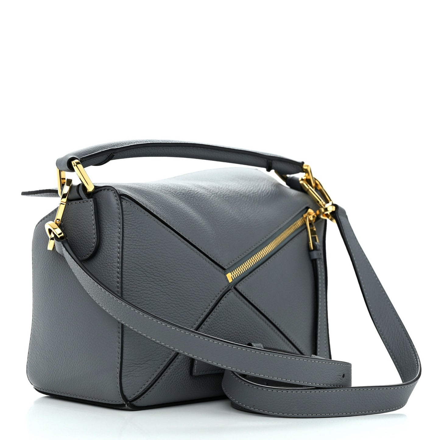 Calfskin Small Puzzle Bag Asphalt Grey