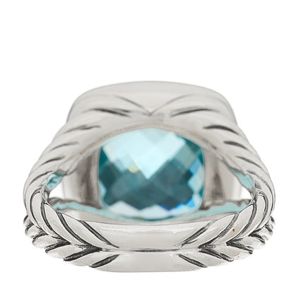 David Yurman Sterling Silver Diamond Blue Topaz 11mm Albion Ring 51 5.75 3 of 4