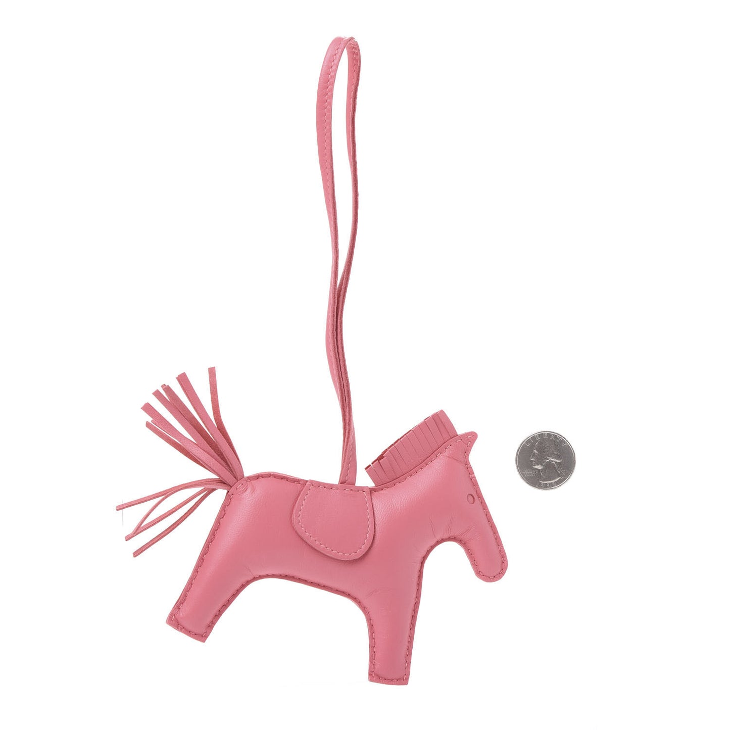 Milo Lambskin Grigri Rodeo Horse Bag Charm MM Rose Azalee