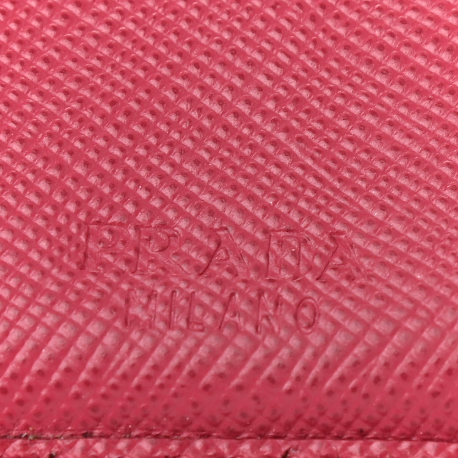 Prada Saffiano Metal Tri-Fold Wallet Peonia 8 of 9