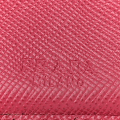 Prada Saffiano Metal Tri-Fold Wallet Peonia 8 of 9
