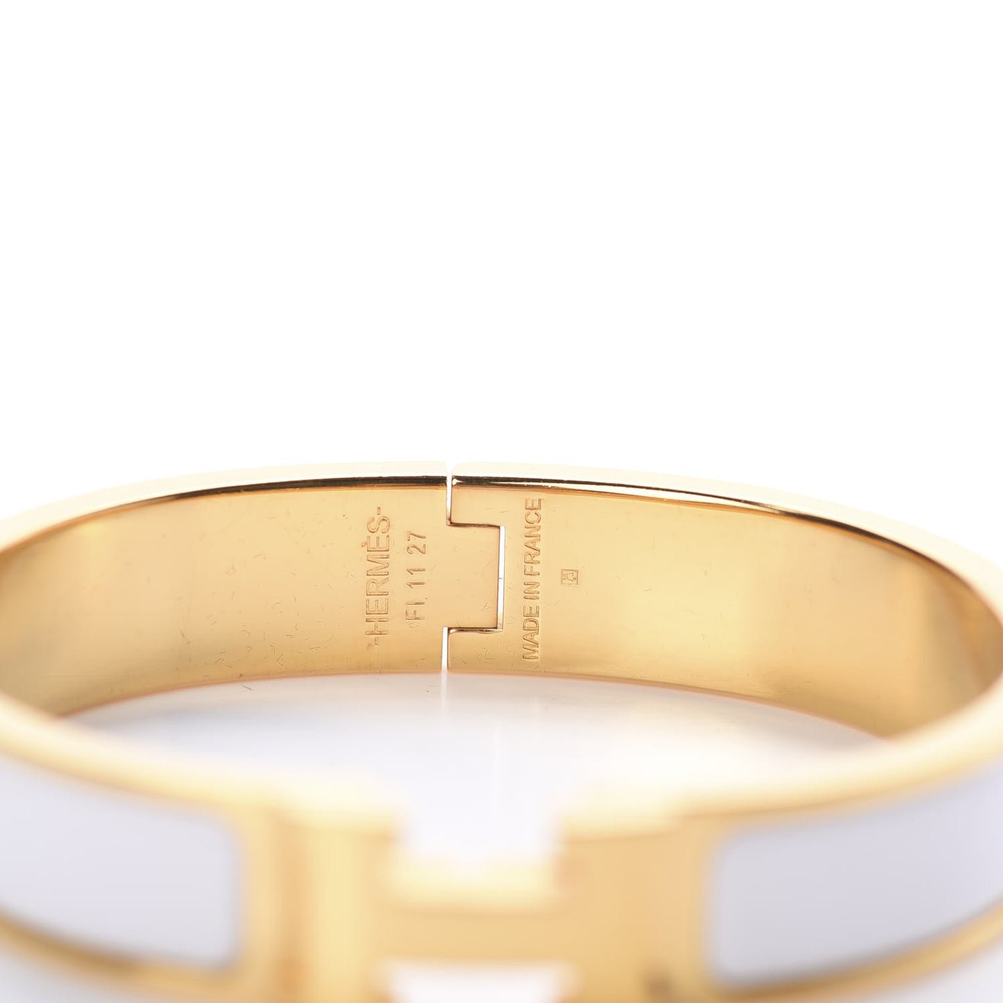 Enamel Narrow Clic Clac H Bracelet PM White