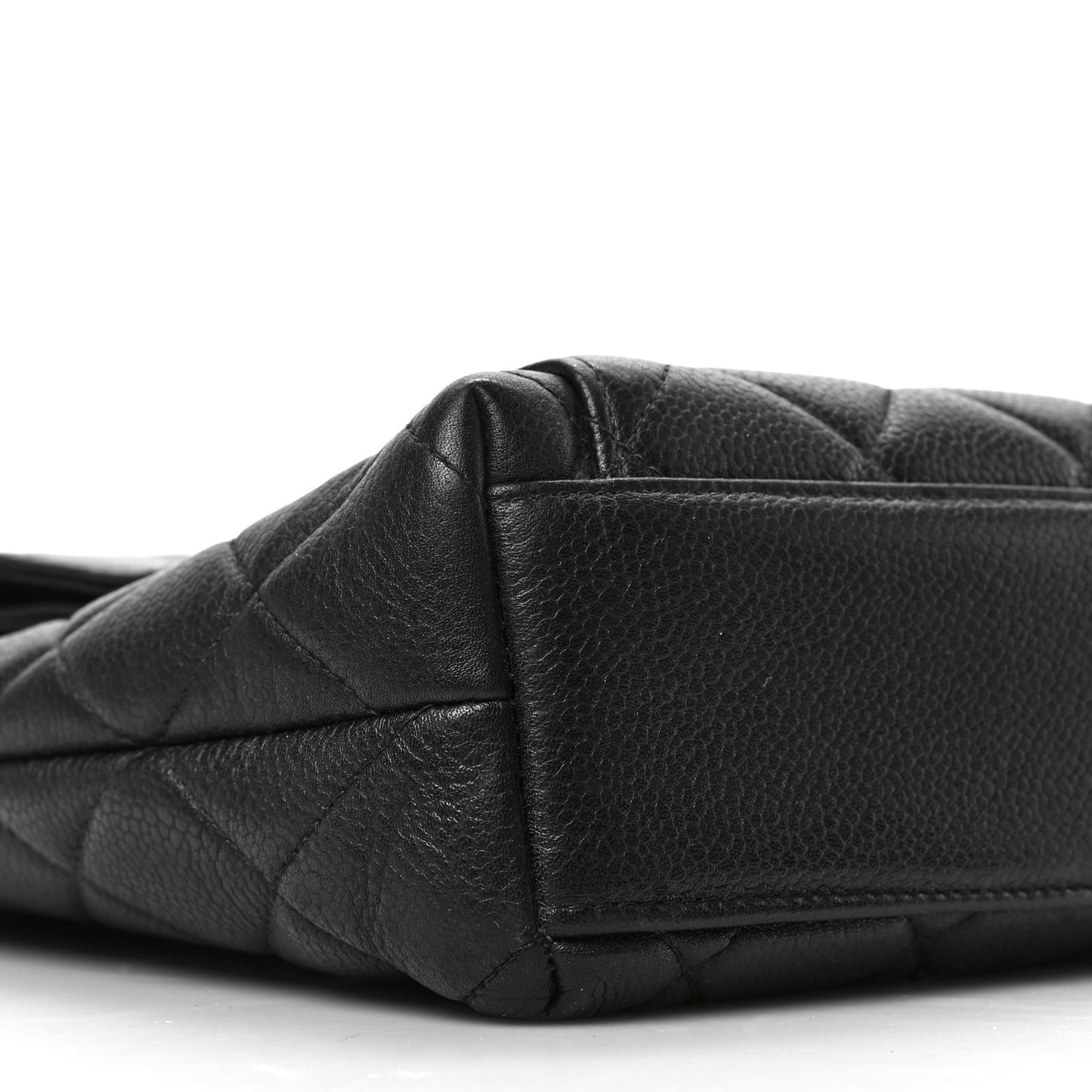 Caviar Quilted Flap Shoulder Bag Black