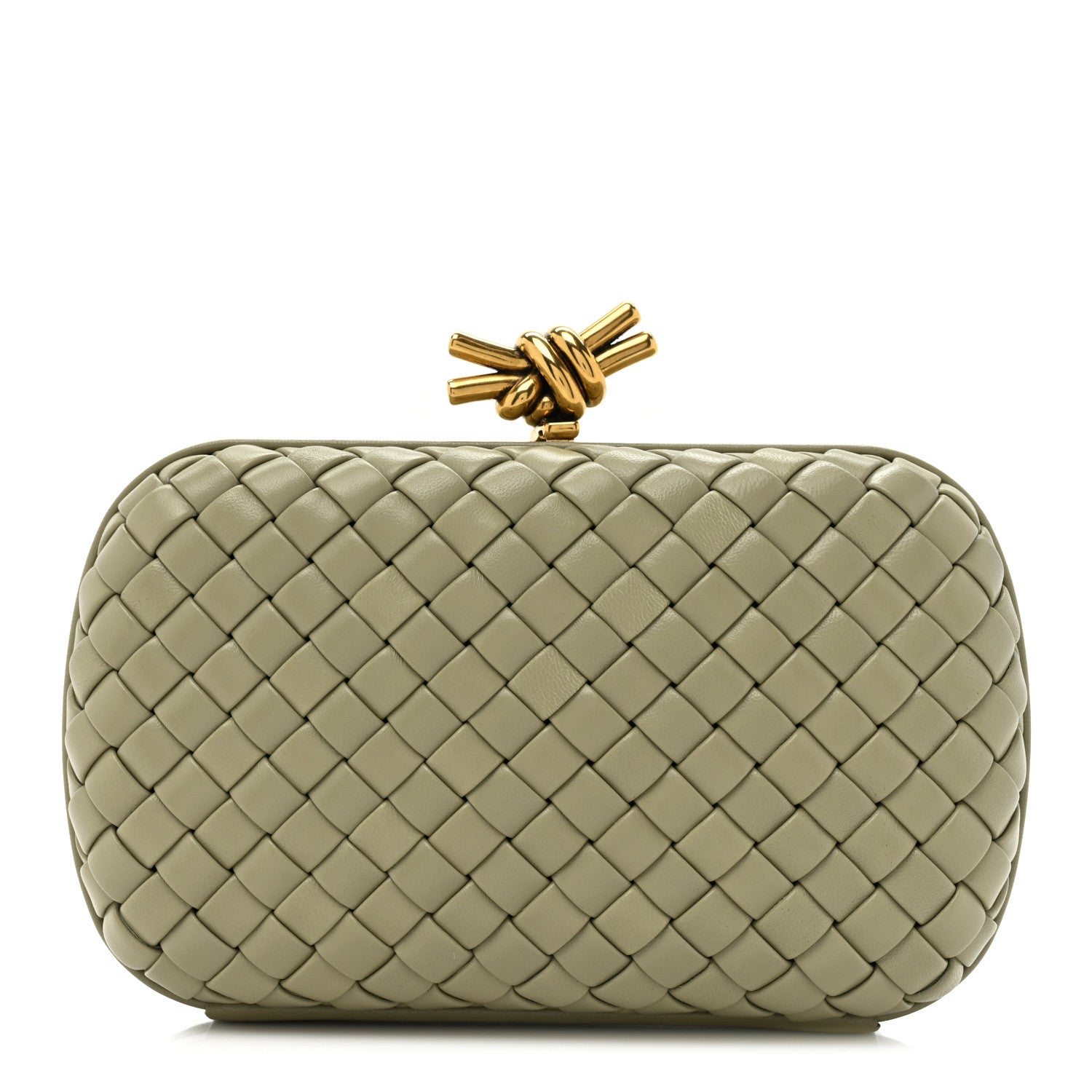 Bottega Veneta Nappa Intrecciato Minaudiere Knot Clutch Travertine 1 of 9
