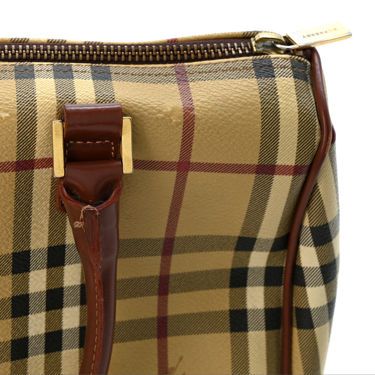Burberry Haymarket Check Bowling Bag Brown 12 of 13