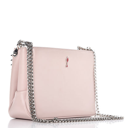 Christian Louboutin Calfskin Small Triloubi Paris Spikes Chain Bag Ballerina Silver 3 of 8