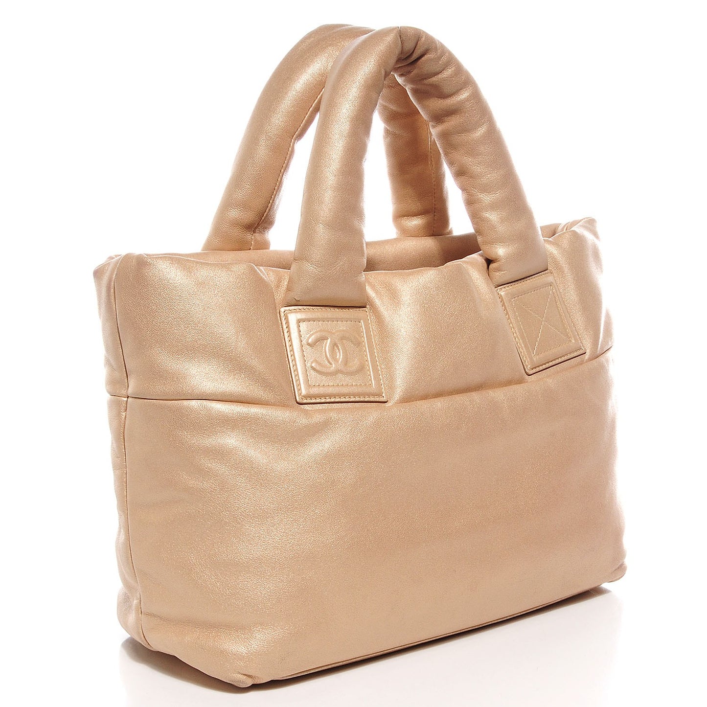 Lambskin Small Coco Cocoon Reversible Tote Light Gold