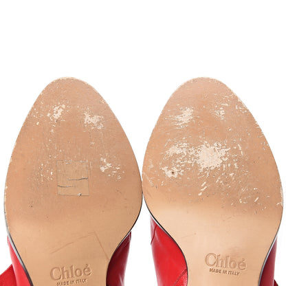 Chloe Nappa Sheepskin Studded Susanna Ankle Boots 40 Tulip Red 6 of 9