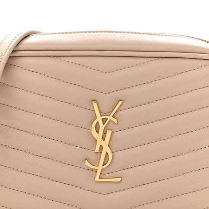 Saint Laurent Calfskin Matelasse Monogram Mini Lou Camera Bag Dark Beige 8 of 13