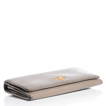 Prada Saffiano Metal Continental Flap Wallet Pomice 4 of 9