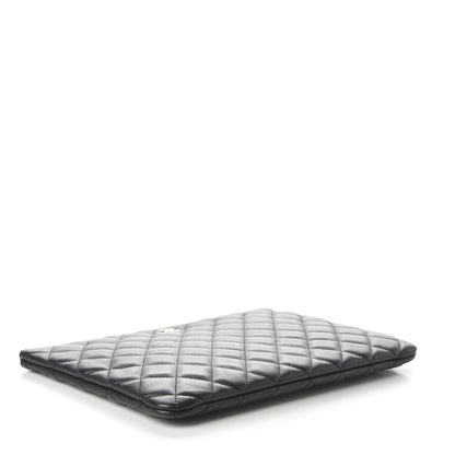 Chanel Lambskin Quilted Medium Cosmetic Case Black 4 of 11