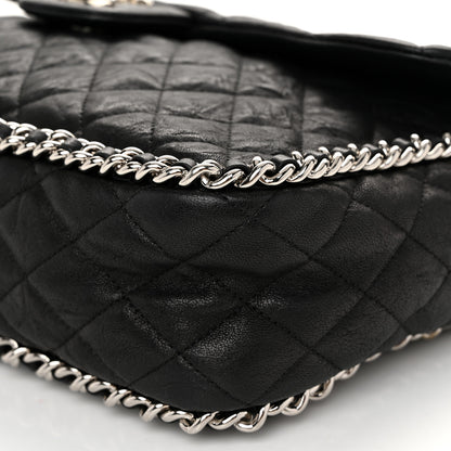 Chanel Washed Lambskin Quilted Maxi Chain Around Flap Black 10 of 10