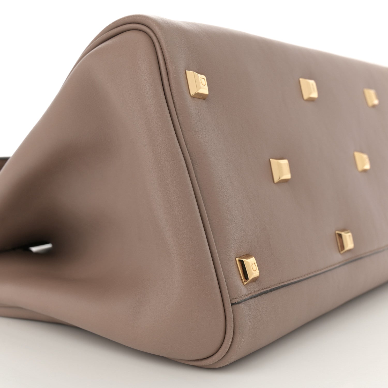 Salvatore Ferragamo Smooth Calfskin Large The Studio Bag Caraway Seed 8 of 14