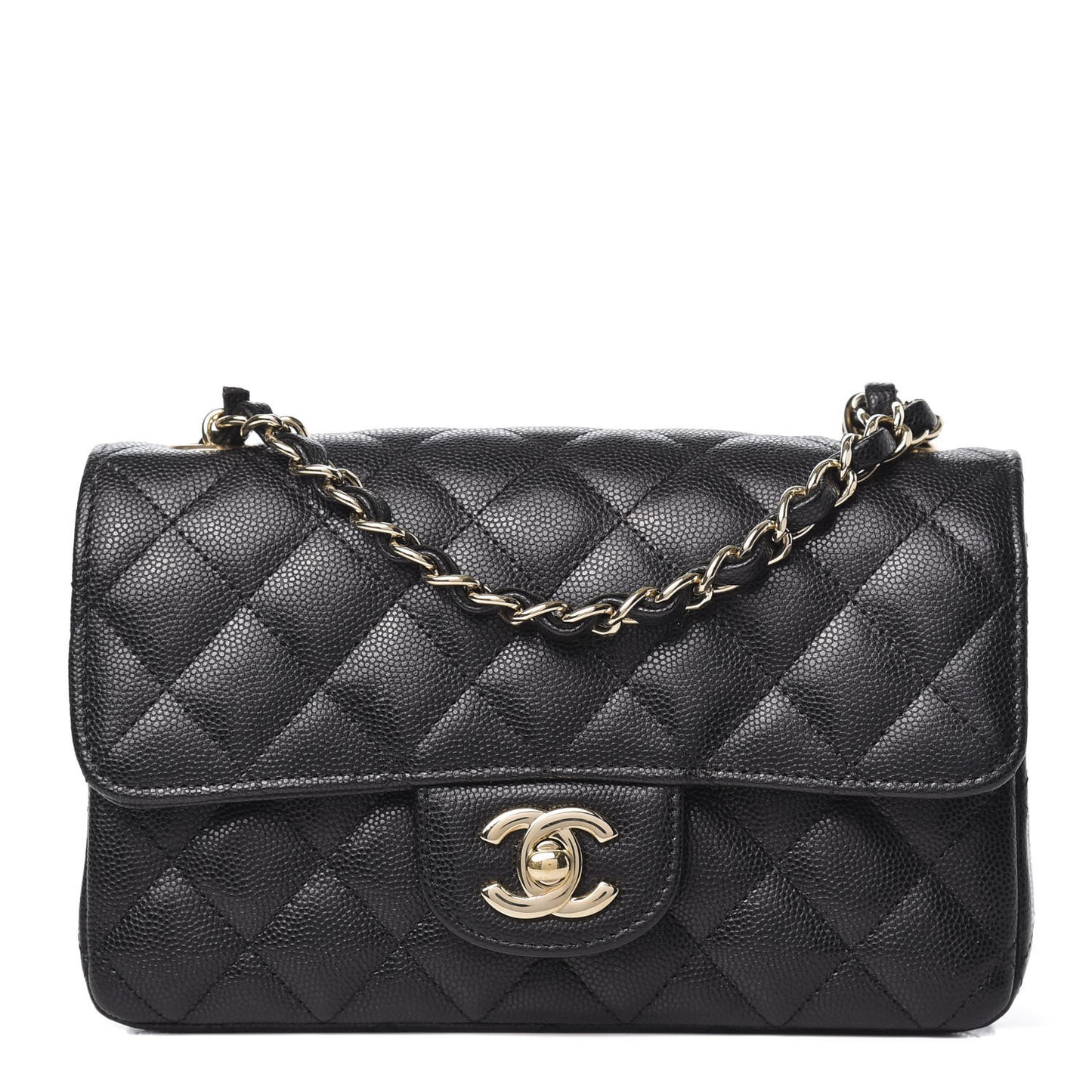 Caviar Quilted Mini Rectangular Flap Black
