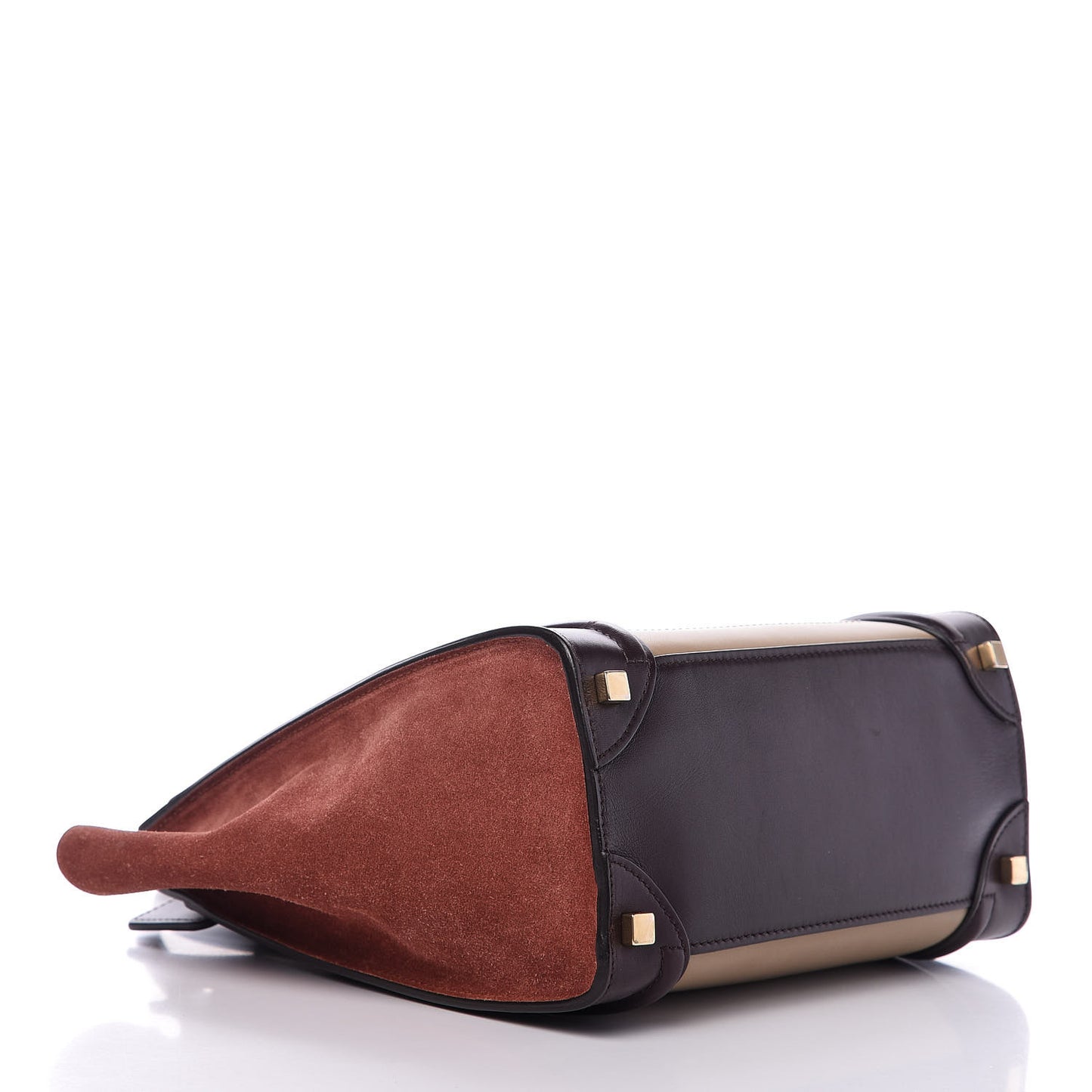 Smooth Calfskin Suede Micro Tri-Color Luggage Beige