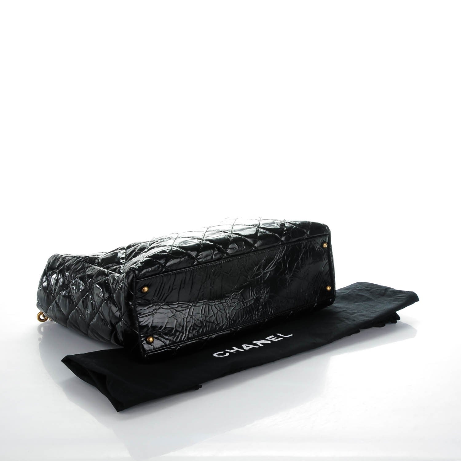 Chanel Glazed Calfskin Quilted Mademoiselle Tote Black 4 of 7