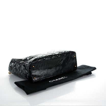 Chanel Glazed Calfskin Quilted Mademoiselle Tote Black 4 of 7