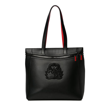 Christian Louboutin Grained Calfskin Studded Tote Black 1 of 17