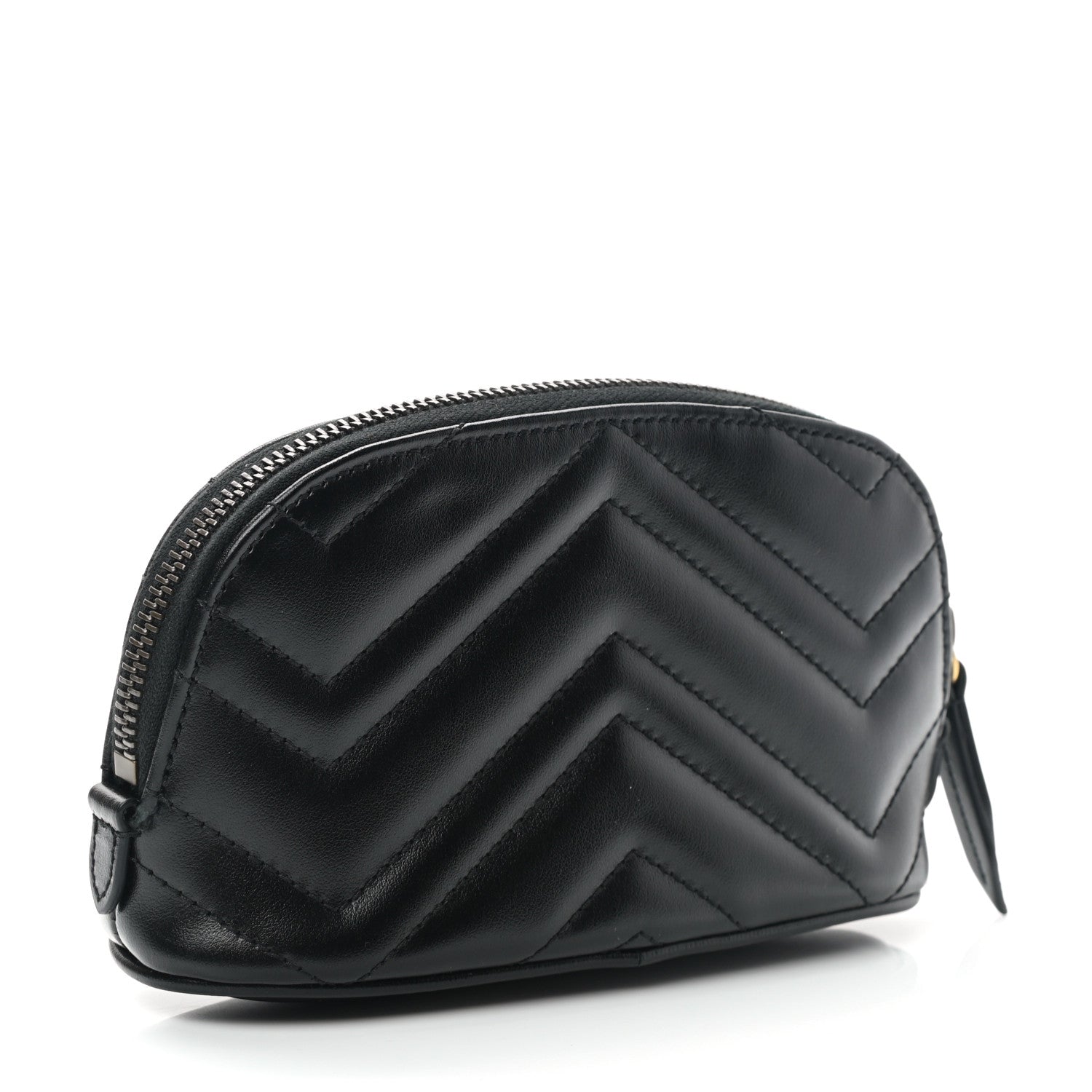 Gucci Calfskin Matelasse GG Marmont Pouch Cosmetic Case Black 3 of 8