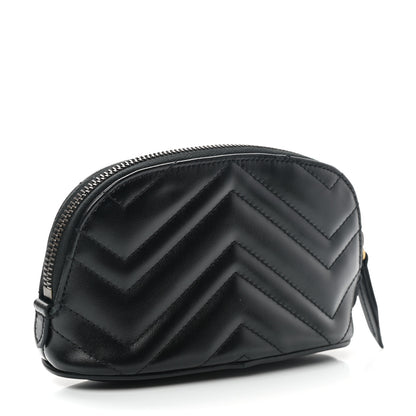 Gucci Calfskin Matelasse GG Marmont Pouch Cosmetic Case Black 3 of 8