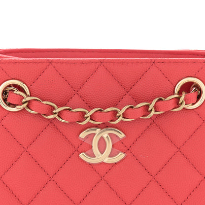 Chanel Caviar Quilted Mini Bucket Bag Dark Pink 8 of 11