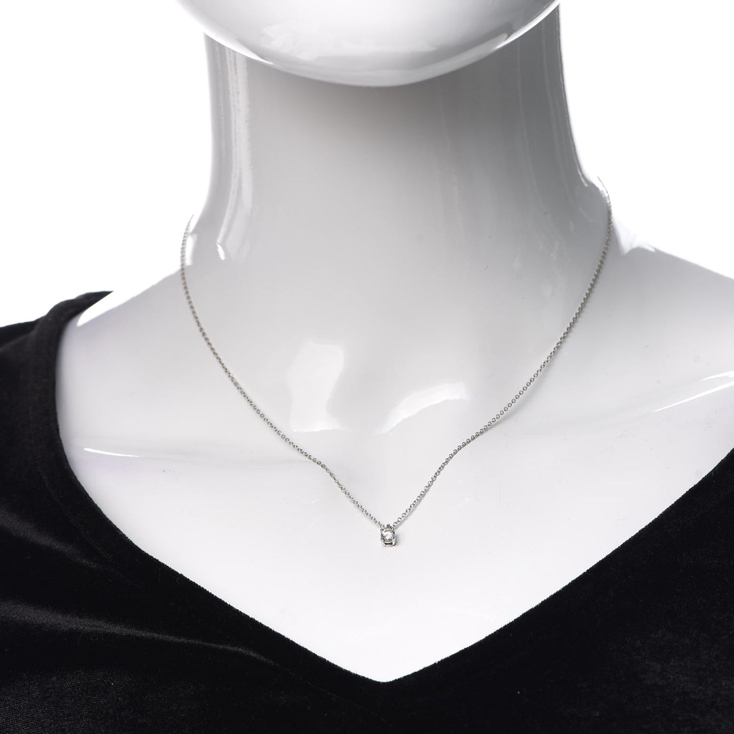Platinum Diamond .17ct Solitaire Pendant Necklace