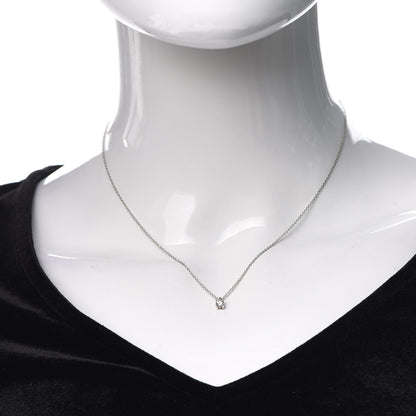 Tiffany Platinum Diamond .17ct Solitaire Pendant Necklace 2 of 5