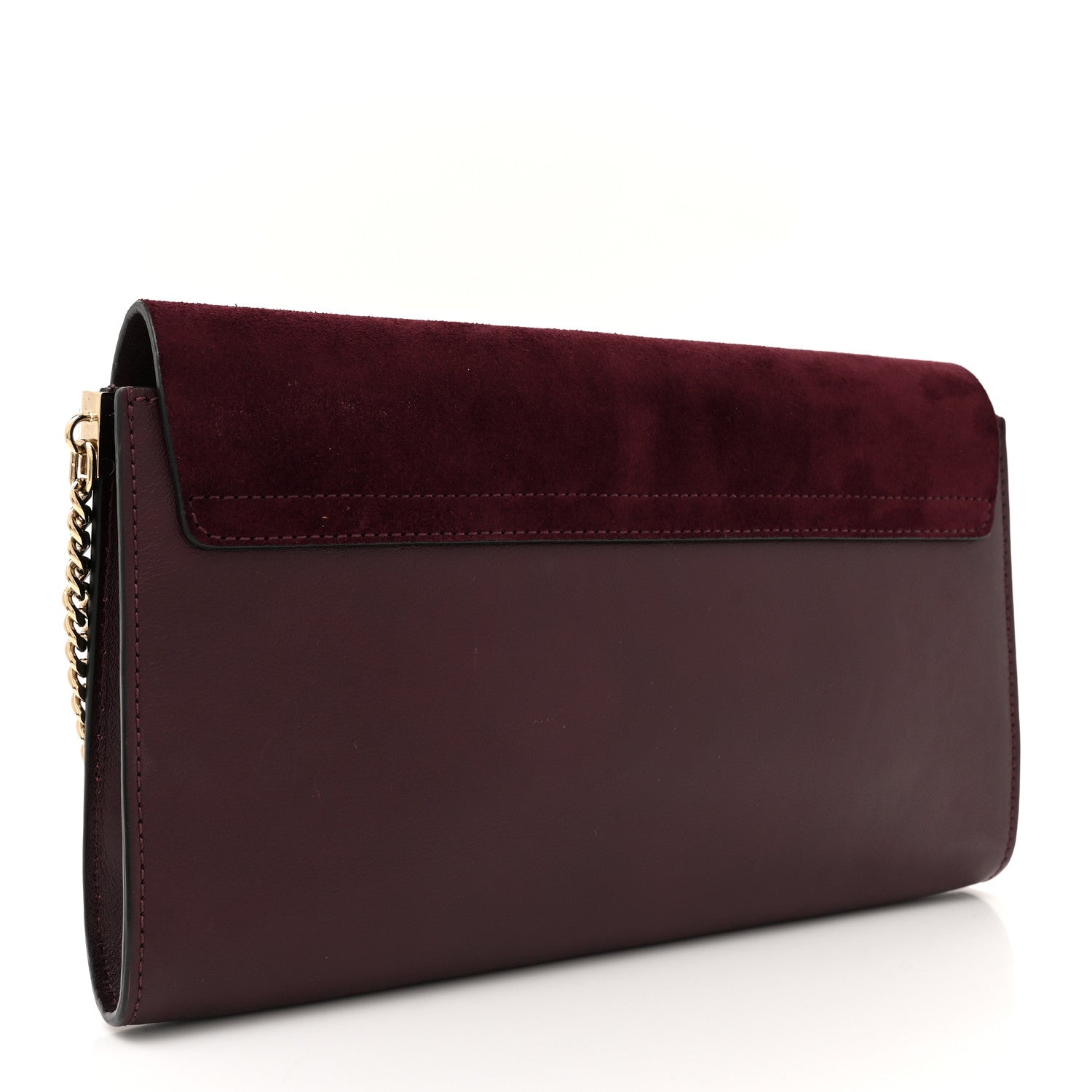 Chloe Suede Calfskin Faye Clutch Dark Purple 2 of 11