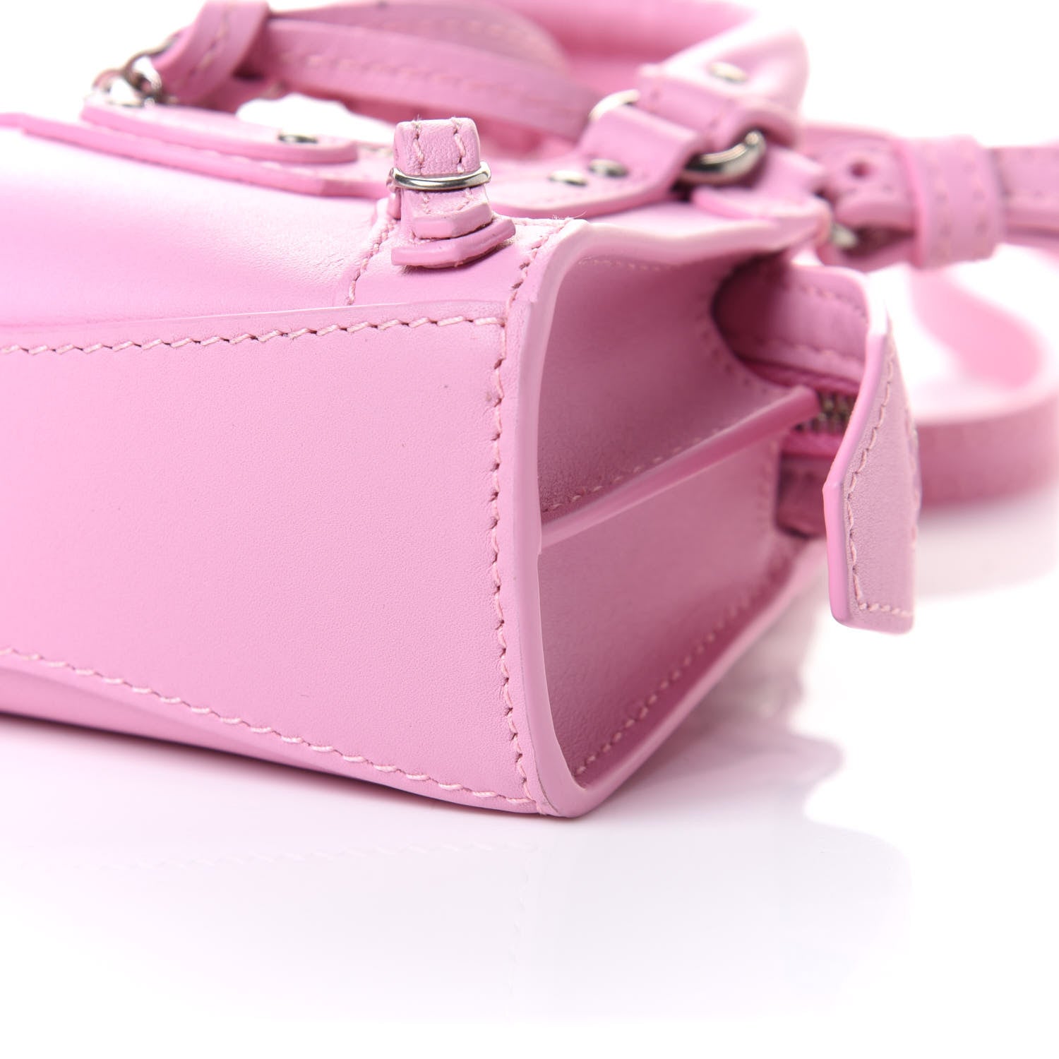 Balenciaga Smooth Calfskin Neo Classic Silver Hardware Super Nano City Crossbody Candy Pink 15 of 15