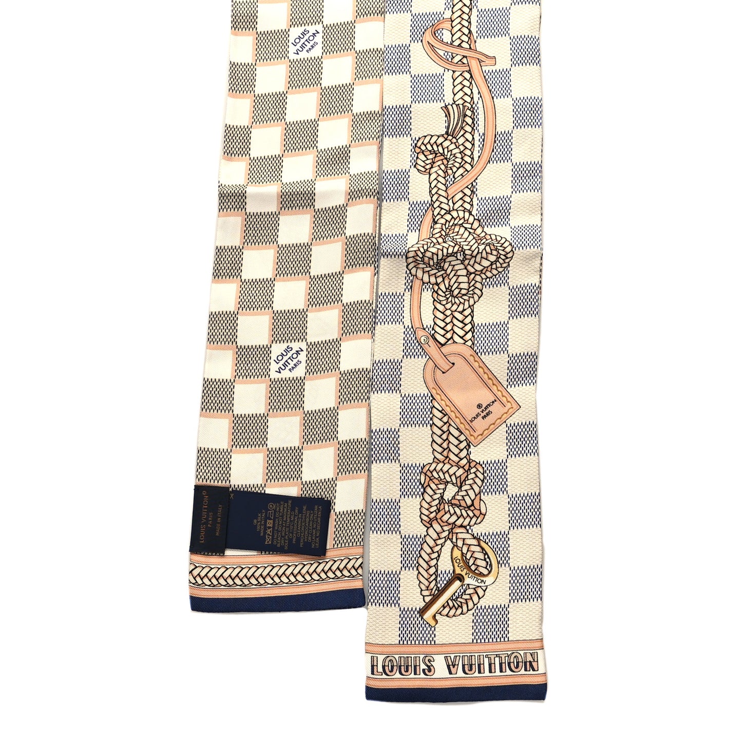 Silk Damier Azur Infinity Bandeau Azure Blue