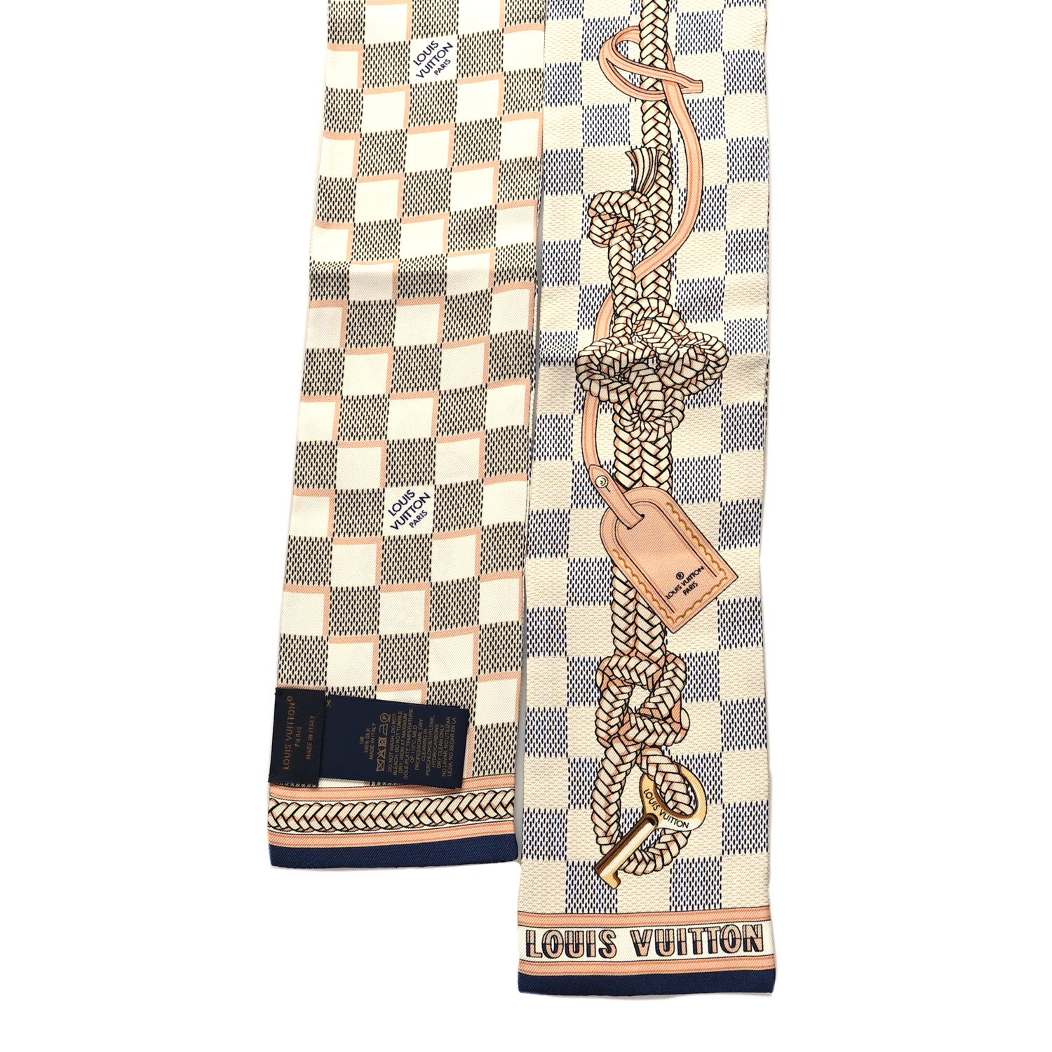 Louis Vuitton Silk Damier Azur Infinity Bandeau Azure Blue 2 of 3