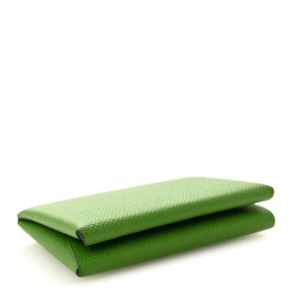 Hermes Epsom Calvi Duo Card Case Vert Yucca 4 of 8