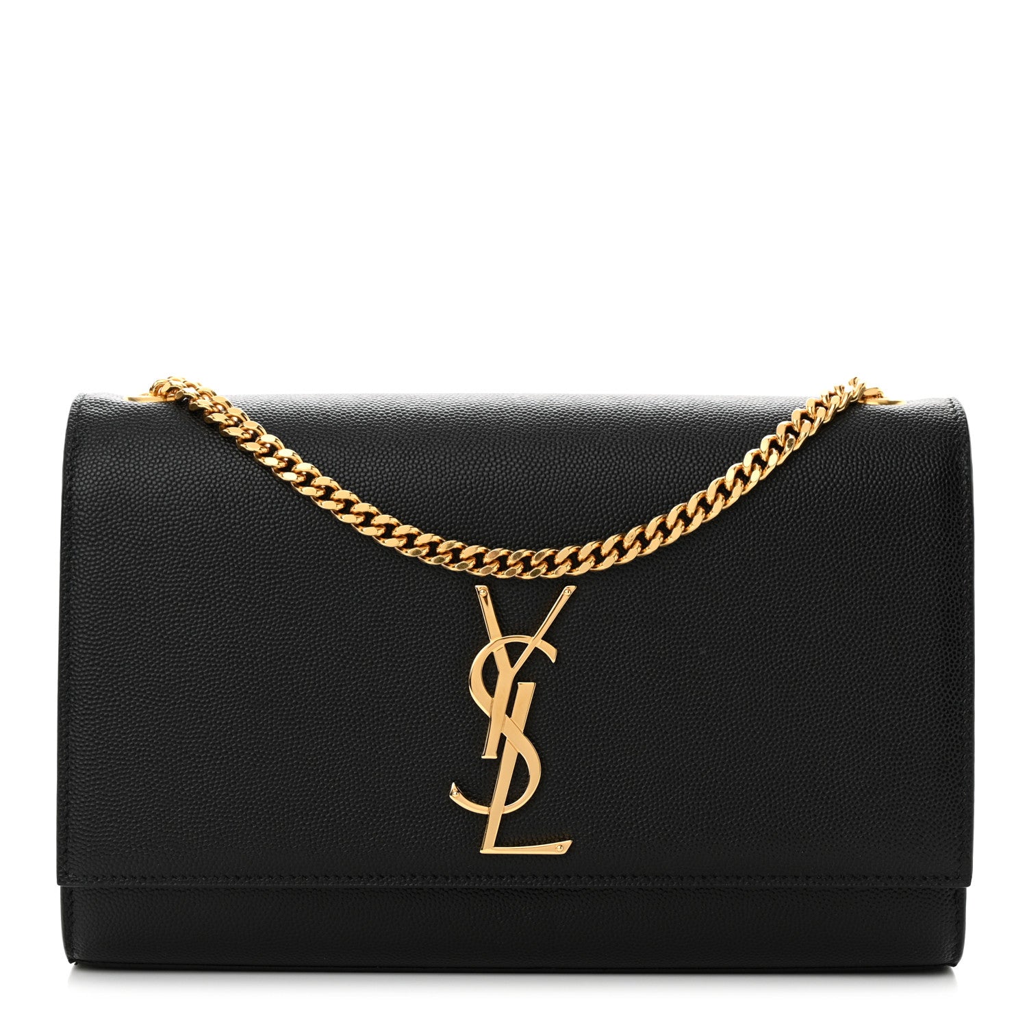 Saint Laurent Grain De Poudre Medium Classic Monogram Kate Satchel Black 1 of 10