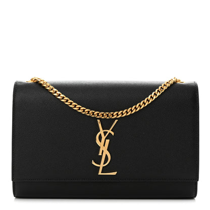 Saint Laurent Grain De Poudre Medium Classic Monogram Kate Satchel Black 1 of 10