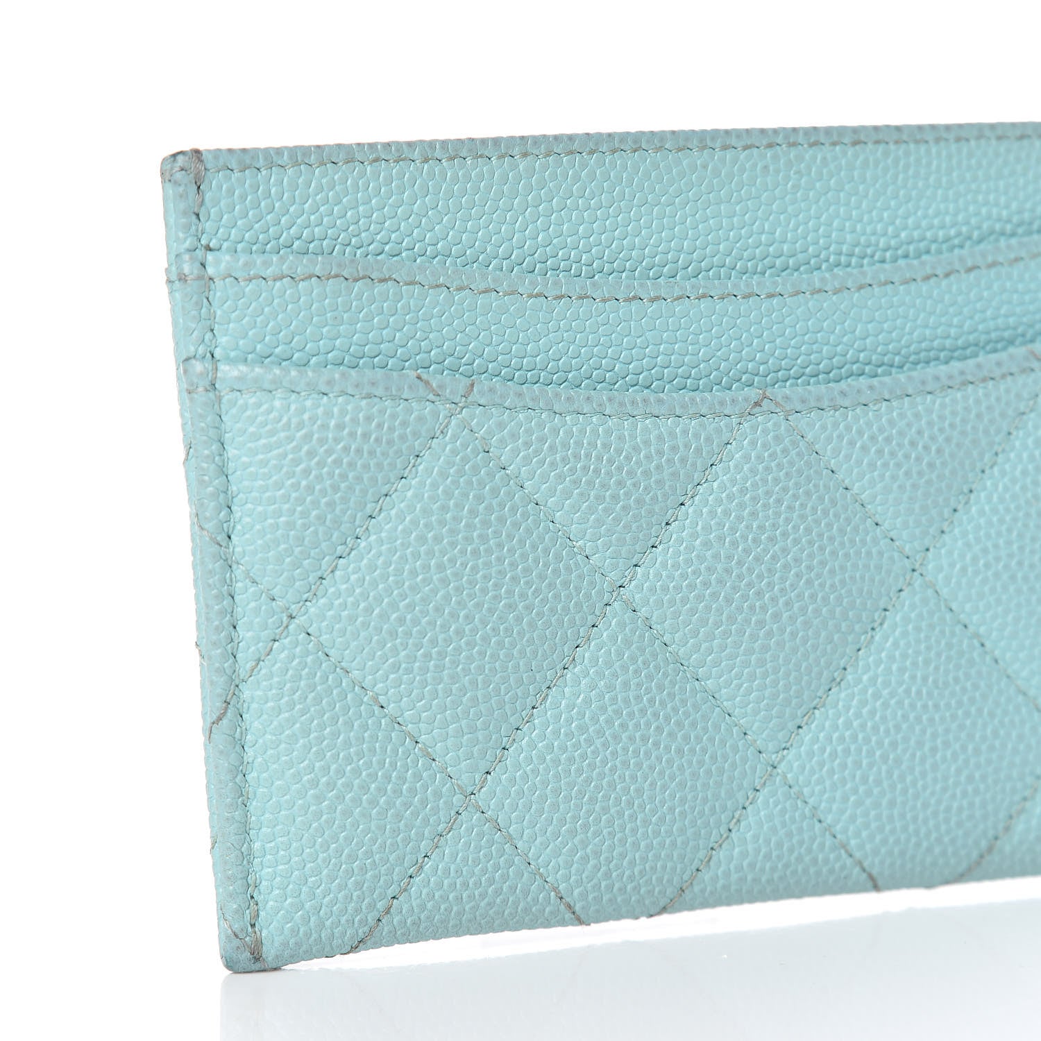 Chanel Caviar Quilted Card Holder Light Blue 13 of 20