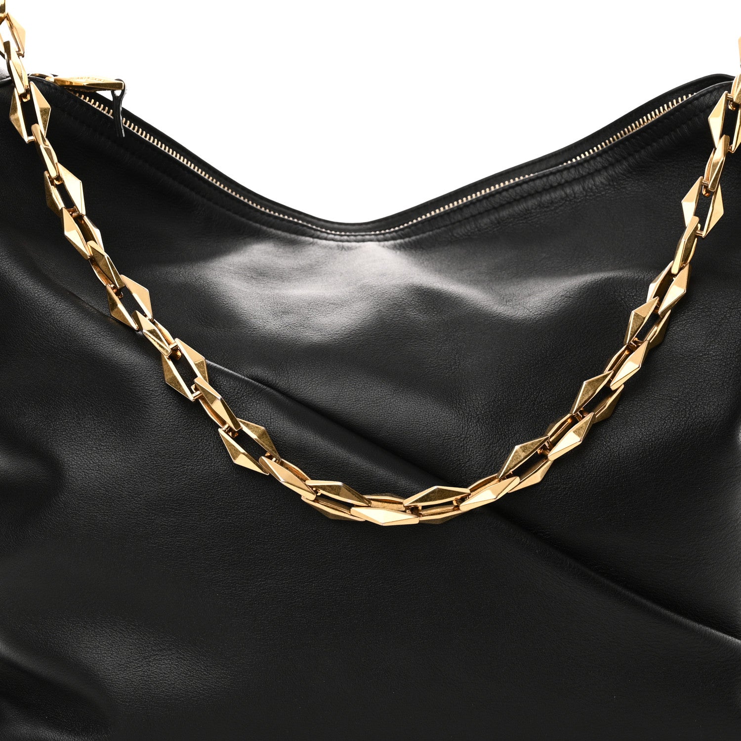 Jimmy Choo Soft Calfskin Medium Diamond Hobo Black 7 of 9