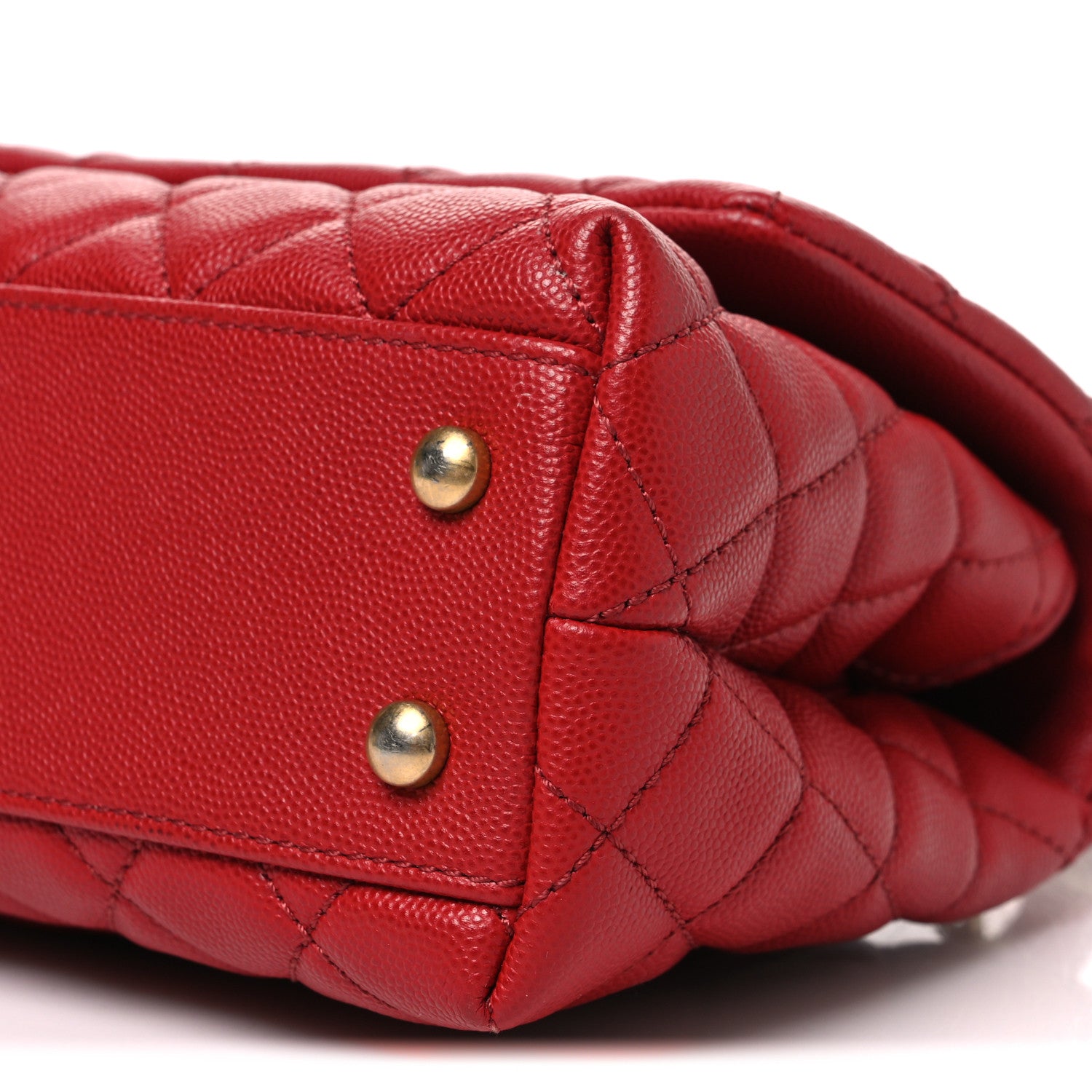 Chanel Caviar Quilted Mini Coco Handle Flap Red 10 of 10