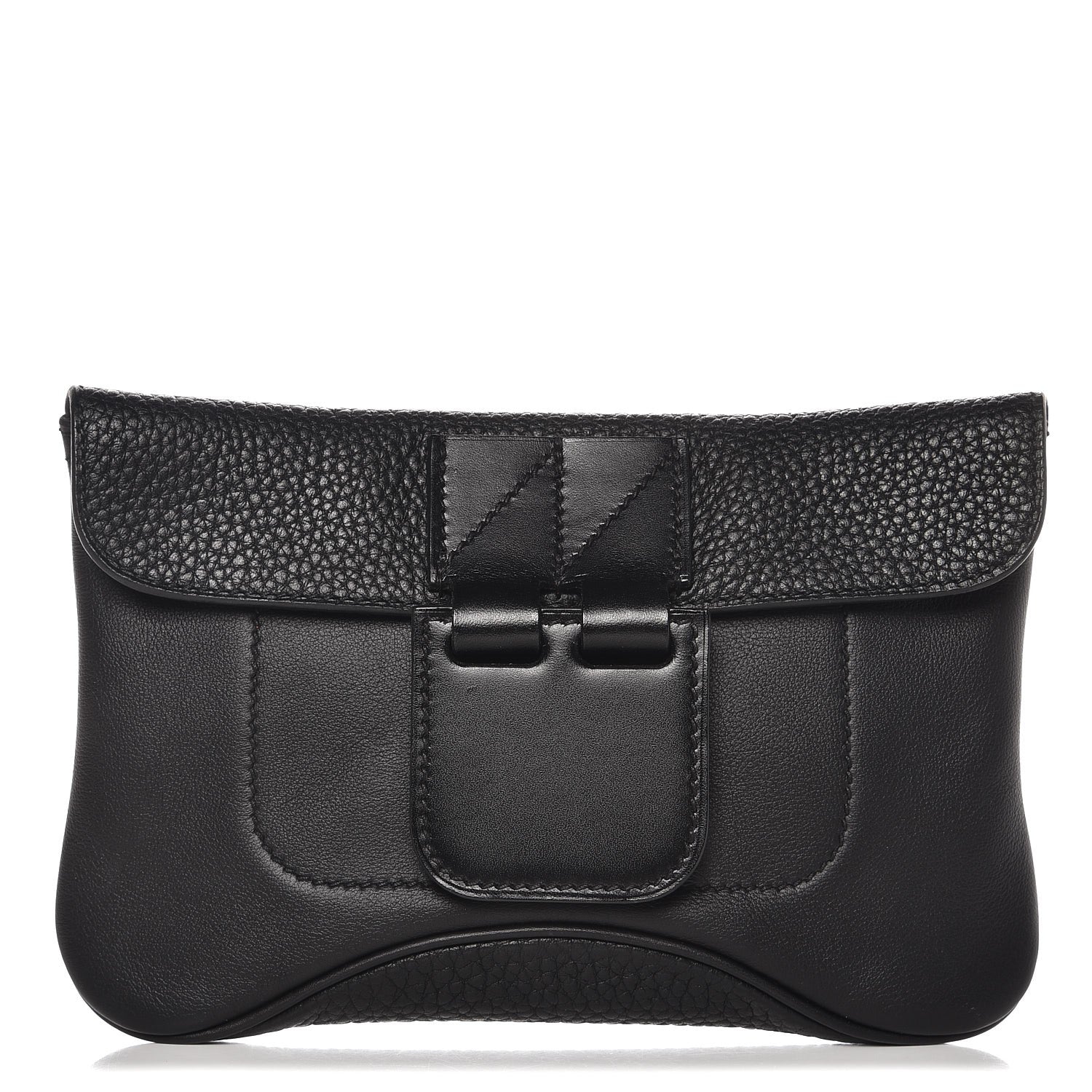 Hermes Swift Taurillon Clemence Vache Hunter Virevolte Pochette Black 1 of 9