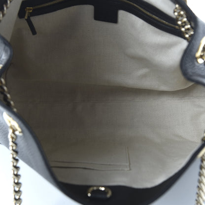 Gucci Pebbled Calfskin Medium Soho Chain Shoulder Bag Black 5 of 10