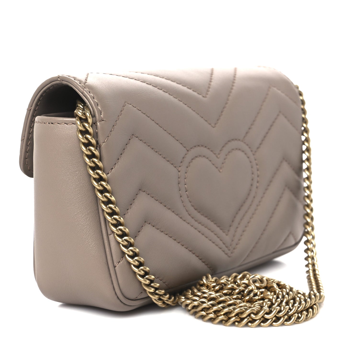 Calfskin Matelasse Super Mini GG Marmont Shoulder Bag Porcelain Rose