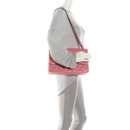 Chanel Lambskin Quilted Jumbo Double Flap Pink 2 of 8