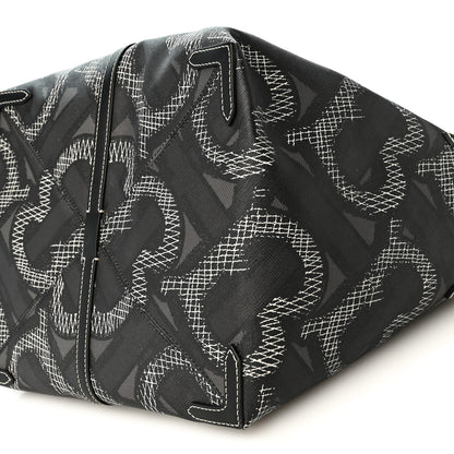 Burberry E-Canvas Calfskin Monogram TB Beach Tote  Graphite 11 of 11