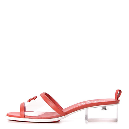 Chanel Lambskin PVC Mule 40 Transparent Red 1 of 8