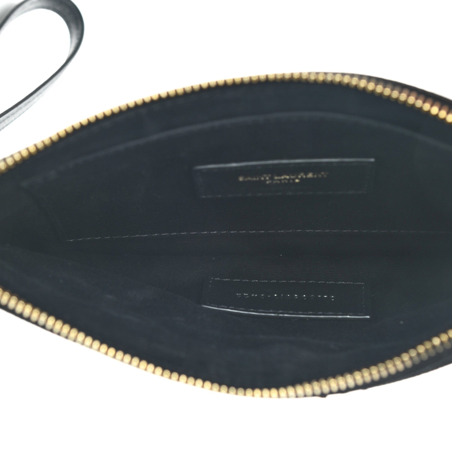 Saint Laurent Grain De Poudre Chevron Monogram Large Bill Pouch Black 4 of 6