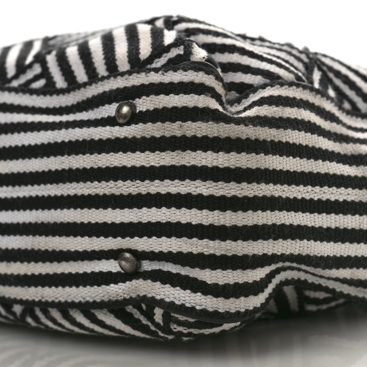Woven Canvas Large Easy Shopping Tote Black White