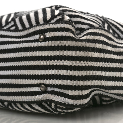 Chanel Woven Canvas Large Easy Shopping Tote Black White 9 of 9